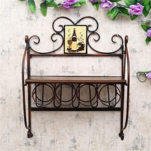 PZW Cremagliera Del Vino Semplice e Creativa Arte Del Ferro Scaffale da Parete Stile Retrò Decorazione Bar Caffè Appeso a Parete Espositore per Vino