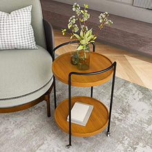Jcnfa-Tavoli Tavolo da Tavolo/End Laterale, Rack di Magazzino, Portacocchezza, Ruota Universale A 360 ° (Color : Wood, Size : 16.14 * 16.14 * 25.59in)