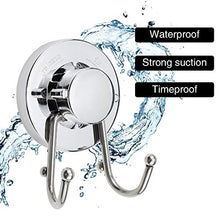 LumenTY 2 ganci a ventosa da parete con resistente acqua e ruggine, carico massimo 6 kg, per bagno e cucina, doppio gancio in acciaio inox