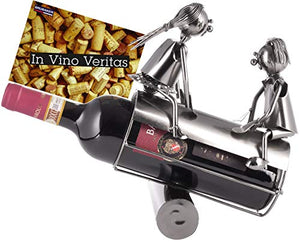 Brubaker Portabottiglie Vino Amanti su Rocker - Oggetto di Decorazione - Supporto per Bottiglie di Metallo - con Biglietto d'Auguri per Il Vino Regalo
