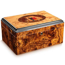 XYF Custodia per humidor per sigari Vernice per Pianoforte Scatola per humidor Portatile da Viaggio per sigari in Legno di Cedro con igrometro e umidificatore, Vassoio Rimovibile in Cedro