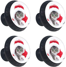 Gatto con mantello natalizio Pomelli per Porta Set di 4 Pomelli per Mobili Manopole per Cassetti Cucina Armadio Vetro
