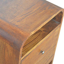 Artisan Furniture Chestnut Curved Edge with 2 Drawers Bedside Armadietto, Legno, Taglia Unica