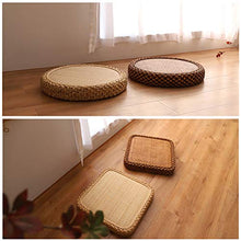 LTINN Cuscini Tatami in Rattan Naturale, Tessuti a Mano ecologici, Traspiranti e Non collassanti, Cuscini del Pavimento del Soggiorno del Balcone Rotondi e Quadrati ispessiti, alloggi in Famiglia