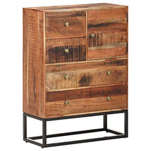 Tidyard Credenza Cassettiera Rustica Vintage con 4 Cassetti in Legno Grezzo di Acacia 65x30x90 cm,Cassettiera Vintage Rustica,Credenza da Salotto Rustica Vintage,Credenza con Cassetti