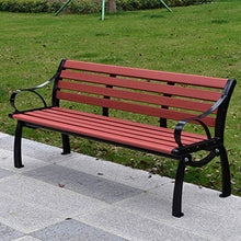 Sedia da giardino panchina da terrazza all'aperto,Struttura in legno massello anticorrosivo e fusione alluminio Sedia da veranda resistente alle intemperie,Panca da esterno con braccioli e schienale