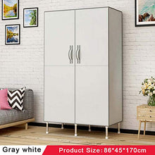 ZKHD Armadio in Stoffa Semplice Grigio E Bianco, Armadio Pieghevole Multifunzionale Porta Porta, Armadio A Casa Assemblato Armadio,86 * 45 * 170cm
