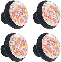 Pink Coral Yellow Pigs Pattern Carino Pomelli per Porta Set di 4 Pomelli per Mobili Manopole per Cassetti Cucina Armadio Vetro
