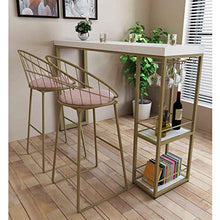 Sgabello da bar × 2, sgabello alto per uso domestico, poltrona lounge bar dell'hotel, con poggiapiedi e schienale, seduta comoda/A / 63CM