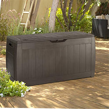 CRZJ Box da 73 galloni Medio - Contenitore di stoccaggio Interno/Esterno in Resina Leggera, Box da Giardino per Attrezzi da Giardino