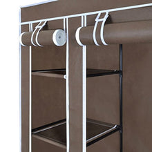 SHENGFENG Armadio in Tessuto Pieghevole Armadio in Tessuto 150 × 176 × 45 cm Guardaroba Marrone