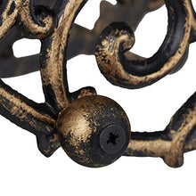 Relaxdays Supporto Porta Tubo da Parete, Design Antico, Girevole, da Giardino, in Ghisa HxLxP: 34 x 23 x 18 cm, Nero-Oro