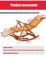 Sedia a Dondolo Poltrona Lounging Rocker Deck Rilassante Poltrona reclinabile Sedia in bambù per Esterni e Interni per Giardino, Prato, Balcone, Cortile e Patio Portico a Dondolo,04