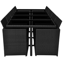 Festnight Mobili da Giardino/Set Tavolo e Sedie per Esterni 33 pz in Polirattan Nero