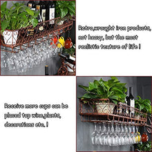 AT Parete Wine Rack Metallo Ferro Creativo Griglia Attaccatura Del Supporto Di Bottiglia Di Vino Grande Bicchiere Di Vino Shelf Calice Calici Rack per la Cucina/Bar/Ristorante/Bronze /