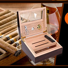 Portasigarettes-humidor sigaris-humidor sigari Scatola di sigaro idratante in legno massello di cedro semplice moderno europeo, sistema di raffreddamento ad aria a 360 ° Prospettiva Design della fines