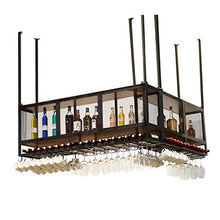 ZYLZL Portabottiglie per Vino da Bar Portabottiglie per Vino da Parete per Ristorante ， Portabottiglie in Metallo Nero da Appendere a Parete per Vino in Vetro Champagne Porta Calici, Solido,150X30X52