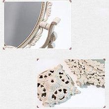 L.TSN Semplice Specchio di Bellezza Europeo Specchio per Il Trucco del Desktop Specchio bifacciale Specchio Portatile Occhiali per Il Trucco Specchio Pieghevole, Bianco, Tromba Ovale