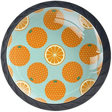 Modello di fetta di frutta arancione blu Pomelli per Porta Set di 4 Pomelli per Mobili Manopole per Cassetti Cucina Armadio Vetro