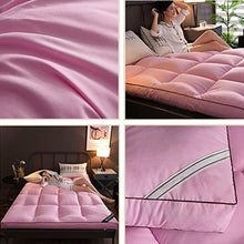 QVIVI Materasso Futon Addensato, Materassi Letto Trapuntato Soffice Tatami Materasso Pavimento Futon Pieghevole Antiscivolo Materasso da Campeggio Portatile Pink 1.5 * 2M