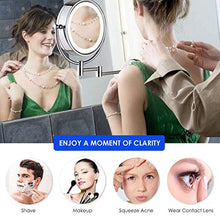 Specchietto ingrandimento luminoso da parete x 10, specchio da trucco specchio bagno 7 pollici specchio da parete doppio