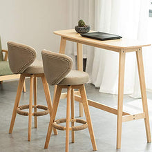 TRGCJGH Sgabello da Bar Sedia Poggiapiedi con Schienale PU Sedile Girevole Sedie da Pranzo per Cucina | Pub | Sgabelli da Bar con Gambe in Legno Max. Portata 150 kg,8-63CM