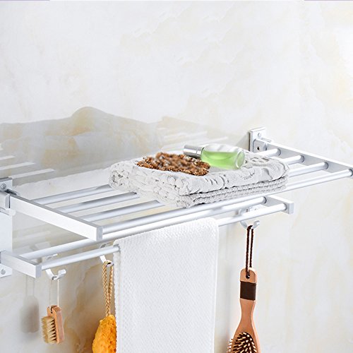 Portasciugamani, a parete Gancio portasciugamani Portasciugamani Hardware Ciondolo Portasciugamani Spazio In Alluminio Portasciugamani Bagno Forato Cremagliera Appeso A Parete, Classico 60 Cm