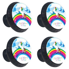 Unicorno arcobaleno 4 PCS Pomelli per Porta, Pomolo per Mobile, Pomelli per Mobili con Viti, Maniglia per Armadietto, Pomelli per Porta, Pomelli per Cassetti per Porta, Armadio, Cassetto e Credenza
