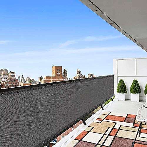 Frangivista e Telo frangivento per balconi Paravento per balcone Rete frangivento grigia Rete ombreggiante per recinzione anti-UV per balcone da giardino esterno QAF210315(Color:Grey,Size:85x 450cm)