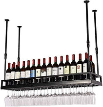Splendidamente Cucina Organizzazione per Lo stoccaggio Soffitto Nero a soffitto Portabottiglie per Vino in Vetro Regolabile in Altezza Portabottiglie per Vino Portabottiglie Portabottiglie in Vetro p