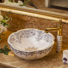 LYM Bacino di Ceramica contatore, Famiglia Rotonda lavabo Art lavandino del Bagno Bacino Bowl controsoffitto (42x15cm)