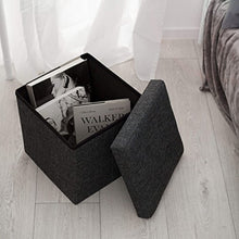 TecTake Pouf pieghevol Sgabello cassapanca Contenitore poggiapiedi 38x38x38 - Disponibile in Diversi Colori - (Grigio Scuro | No. 402234)