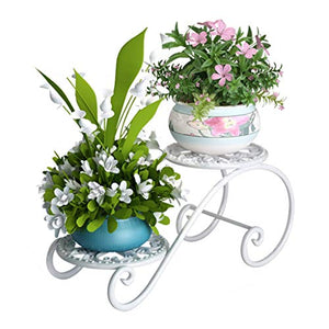 Flower stand Supporto per Fiori Multifunzionale per Balcone in Ferro Vaso per Fiori A Terra Tipo da Pavimento per Fiori Camera da Letto per Soggiorno (Color : Bianca, Size : 45 * 22 * 20cm)