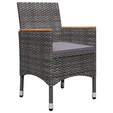 SKM Set Bistrot Giardino 3 pz Polyrattan e Vetro Temperato Grigio (11.4kg) Grigio-8365