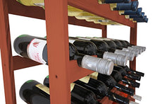 Len mar - Scaffale Porta Bottiglie di Vino, in Legno di Pino trattato, Marrone - RW-1-91 Braun 198x92x25 cm