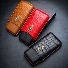 HJGHY Cigar Humidor Fondina Idratante per Sigari da Tre Confezioni Portatile Il Villaggio Interno in Pelle di Alta qualità può Essere Portato Scatola di Sigari,Nero