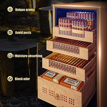 FJNS Elettronico Sigari Humidor - Tocco e Isolamento digitali Intelligenti e Funzione di Raffreddamento idratante - Doppio Vetro temperato - Mensole in Cedro Spagnolo,d'oro,48L