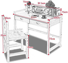 Tavolo da studio per bambini in legno con tavolo da studio regolabile per studenti, libreria, tavolo per la casa, set (colore: vernice Dimensioni: 100 cm) -80 cm_non verniciato