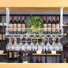 GAXQFEI Cremagliera da Cucina in Vetro per Vino Portabicchiere in Vetro Appeso, Armadio Inferiore ad Alto Contenitore, Rack Classico, Bar Cucina Champagne Rack per Goblet, ad Altezza Regolabile-Whit