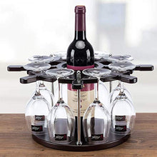 LHQ-HQ Wooden Wine Rack Holder Vino Shelf Bar High Glass Decorazione Domestica