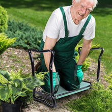 Sedile in ginocchio da giardino, sedia e panca pieghevoli portatili con panca e sedile con 2 tasche porta attrezzi, sedute da lavoro da giardino addensate in schiuma EVA Pad Carrello da giardino