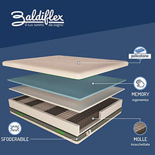 Baldiflex Emporio Materasso Singolo Molle Insacchettate e Memory, Green Spring Plus 800 Molle + 5 cm Memory, 7 Zone Differenziate, 100 Notti di Prova 80x190 cm