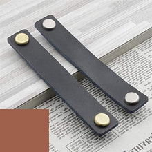 Maniglie del cassetto della porta della porta di cuoio 5pcs, cassettiera del cassettone del cassettiera del cassettiera del cassettiera della cassettiera, mobili molle del hardware del marrone 26 x 15
