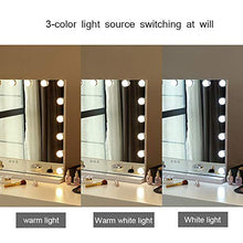 Specchio LED Desktop Specchio per Trucco a LED Evidenzia Sorgente Luminosa a LED 5 cm Specchio Argento ad Alta Definizione Touch Control 3 Temperature di Colore Antiruggine in Metallo