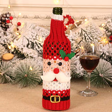 Amosfun Borsa per la Copertura della Bottiglia di Natale Vestito di Copertura per Maglioni di Vino Lavorato a Maglia di Babbo Natale per brutte Decorazioni Natalizie