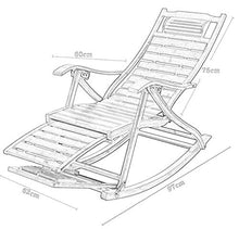 XLYYHZ Sedie a Sdraio per Patio Sedia a Dondolo Reclinabile in bambù Regolabile Sedia a Sdraio Pieghevole Reclinabile Balcone Reclinabile Terrazza per Esterni Balcone Sedia da Giardino