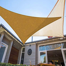 DEXIAO Tenda a Vela Triangolo Vela ombreggiante Impermeabile Tenda a Vela Parasole Protezione UV per Terrazza Campeggio Giardino Esterno(3 x 3 x 3 m, colore giallo sabbia)