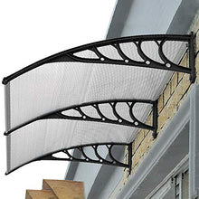 PrimeMatik - Pensilina 100x60cm in policarbonato per Porta o Finestra per Esterno Nero