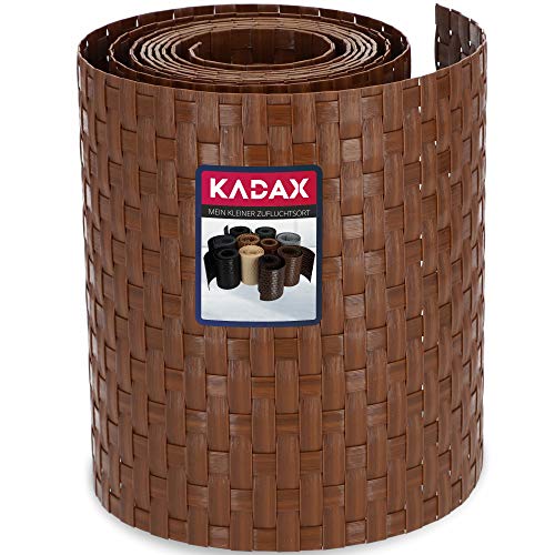 KADAX Nastro per recinzione in resina Technorattan, 19 x 255 cm, 10 colori, strisce di protezione dalla privacy, rullo per la privacy, paravento per balconi, terrazze, recinzioni da giardino (miele)