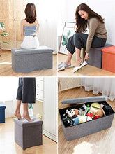 F-HOME Cassapanca Cambia Scarpe Riposo Sedile Grande capacità Scatola di Immagazzinaggio Corridoio Pieghevole Step Stool Biancheria Imbottiti Poggiapiedi con Coperchio